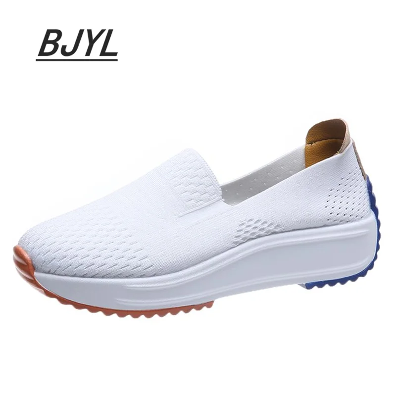 

Весна 2021, модная трендовая новая обувь для ленивых, обувь на среднем толстом каблуке, удобная и дышащая сетчатая обувь