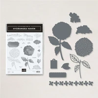hydrangea haven metal cutting dies and stamps scrapbooking decoration paper card embossed photo album craft template stamps dies