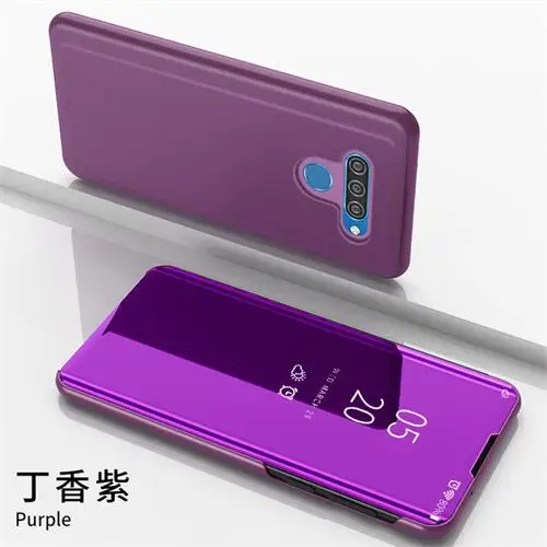 Purple Противоударный чехол для LG Q60 роскошное умное зеркало откидная крышка на LG K50 Fundas на LG K12 Prime Coque LG K12 Max - Цвет: Purple