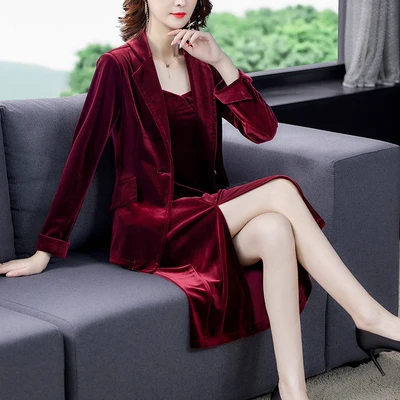 

Design Office Lady Dress And Jackets Sets Woman Blazer Work Dresses Vestido Blazers Vestidos De Mujer Conbinaison Femme