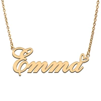 love heart emma name necklace for women stainless steel gold silver nameplate pendant femme mother child girls gift