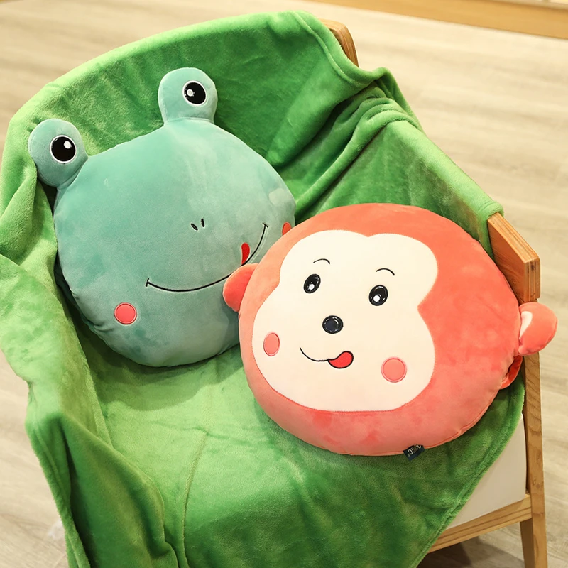 Мягкая фланелевая подушка в виде кролика-лягушки мягкая грелка для рук детская