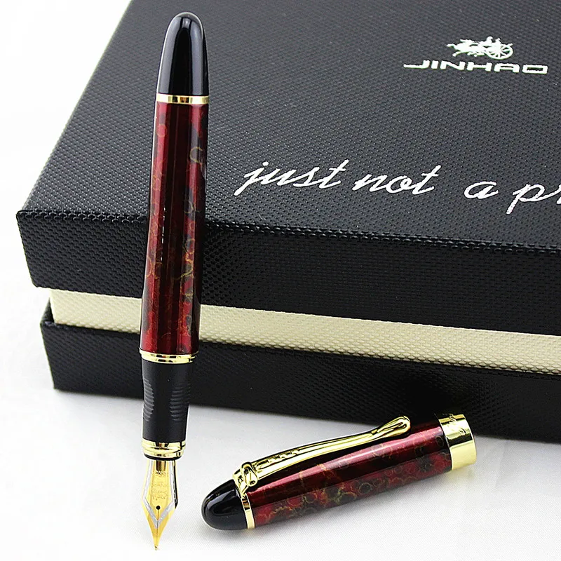 JINHAO X450 классический цвет красного вина M перьевая ручка офисные школьные канцелярские принадлежности Ручки для письма чернила подходят подарок на день рождения и 5 шт чернил