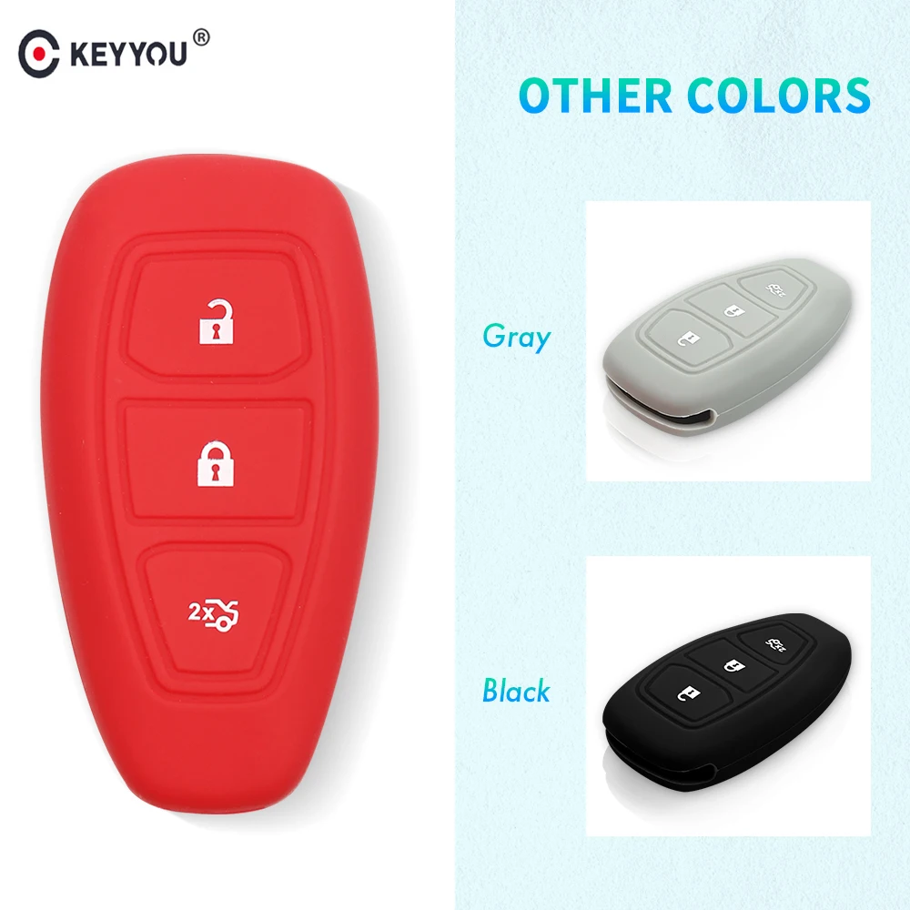 KEYYOU 30 шт ключ силиконовый чехол-обманка для форд фиеста Focus Mondeo Ecosport Kuga ST ключи