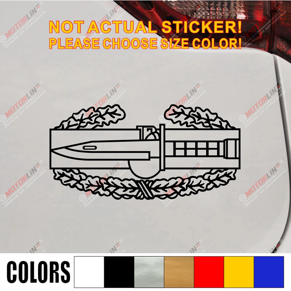 

Combat Action Badge CAB Decal Sticker Car Vinyl Army pick size color die cut no background
