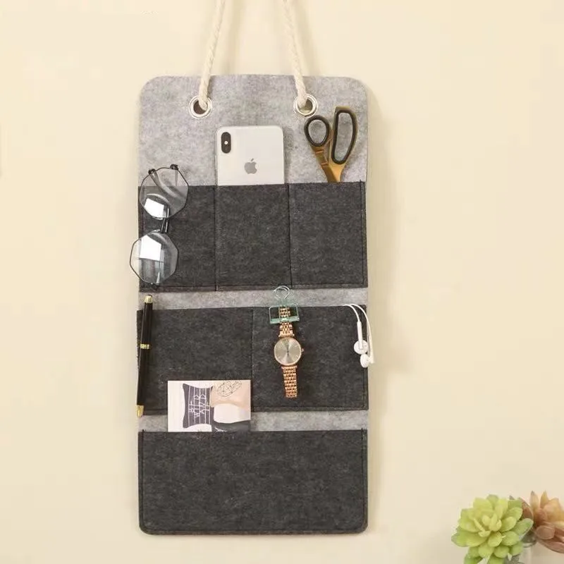 

Nordic Felt Storage Hanging Bag Phone Magazines Tablets Remotes Wall Hanging Organizer Living Hanging Sundry Storage Bag