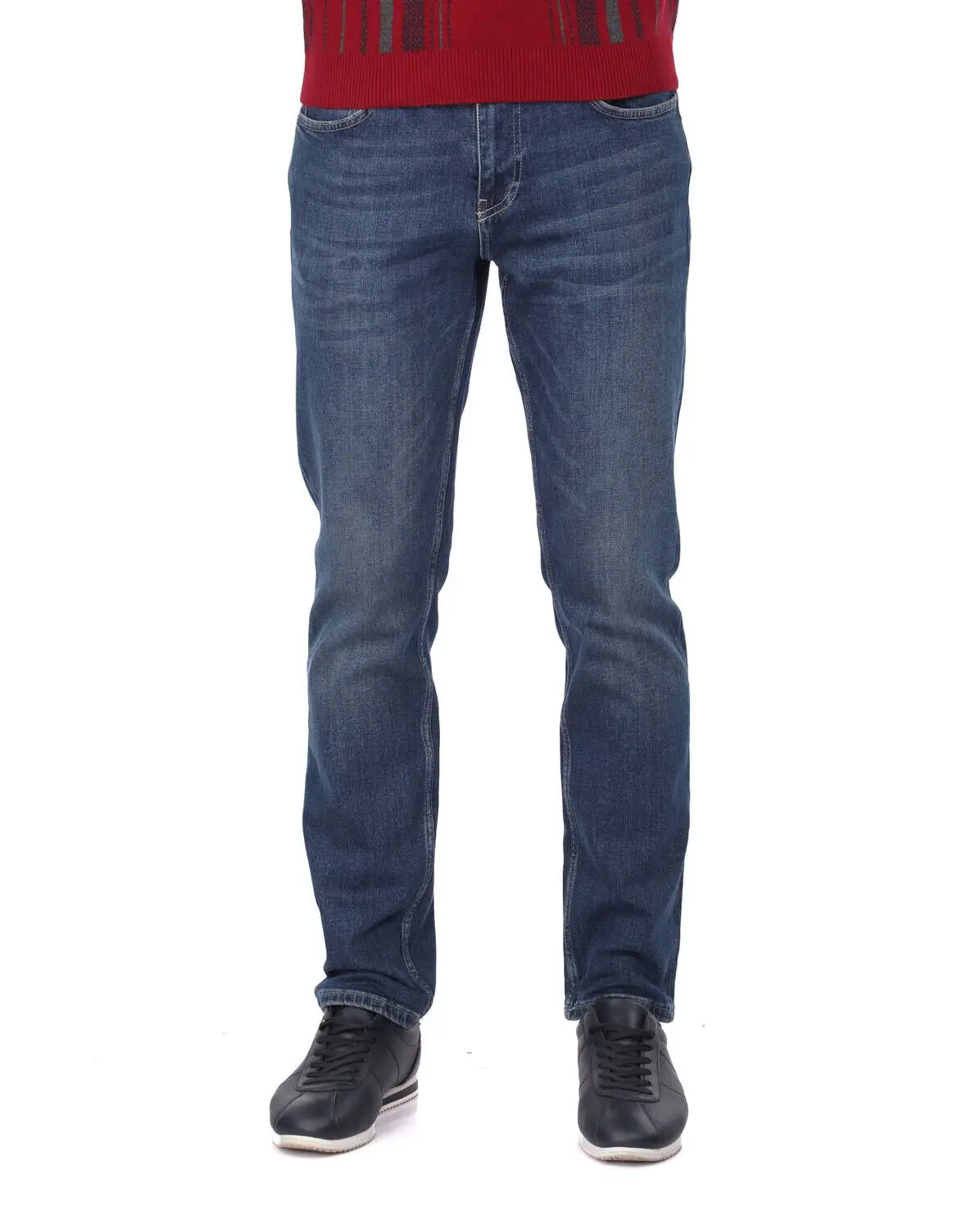 

Blue White Male Indigo Jean Pants