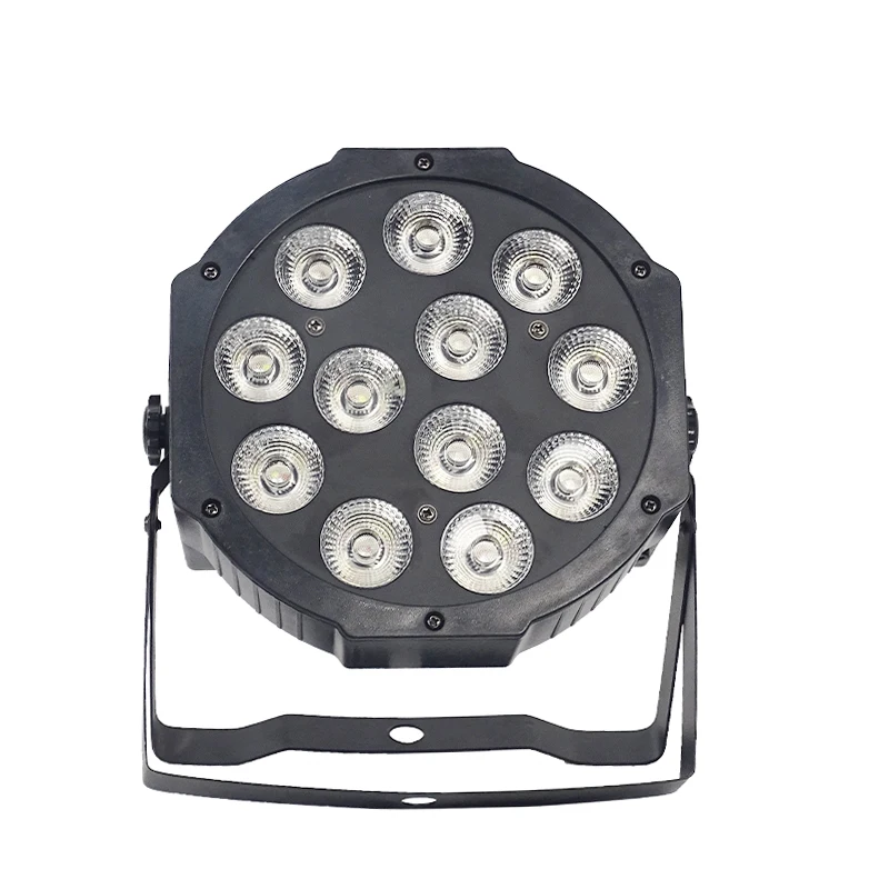 6 шт./лот 12 Вт светодиодные лампы 12x12 прожекторы Par RGBW 4 в 1 плоские dmx512 для дискотек