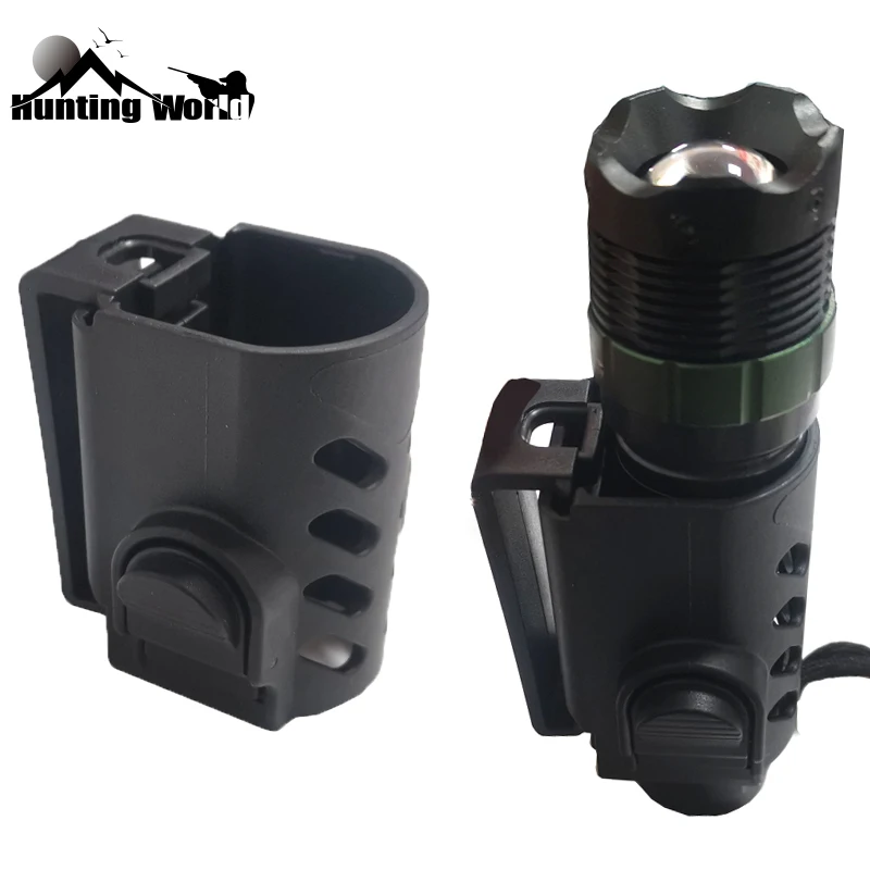 

Tactical Polymer Flashlight Case Belt Pouch Torch Storage Holster with Zoomable LED Lamp for Hunting Outdoor Dropshipping