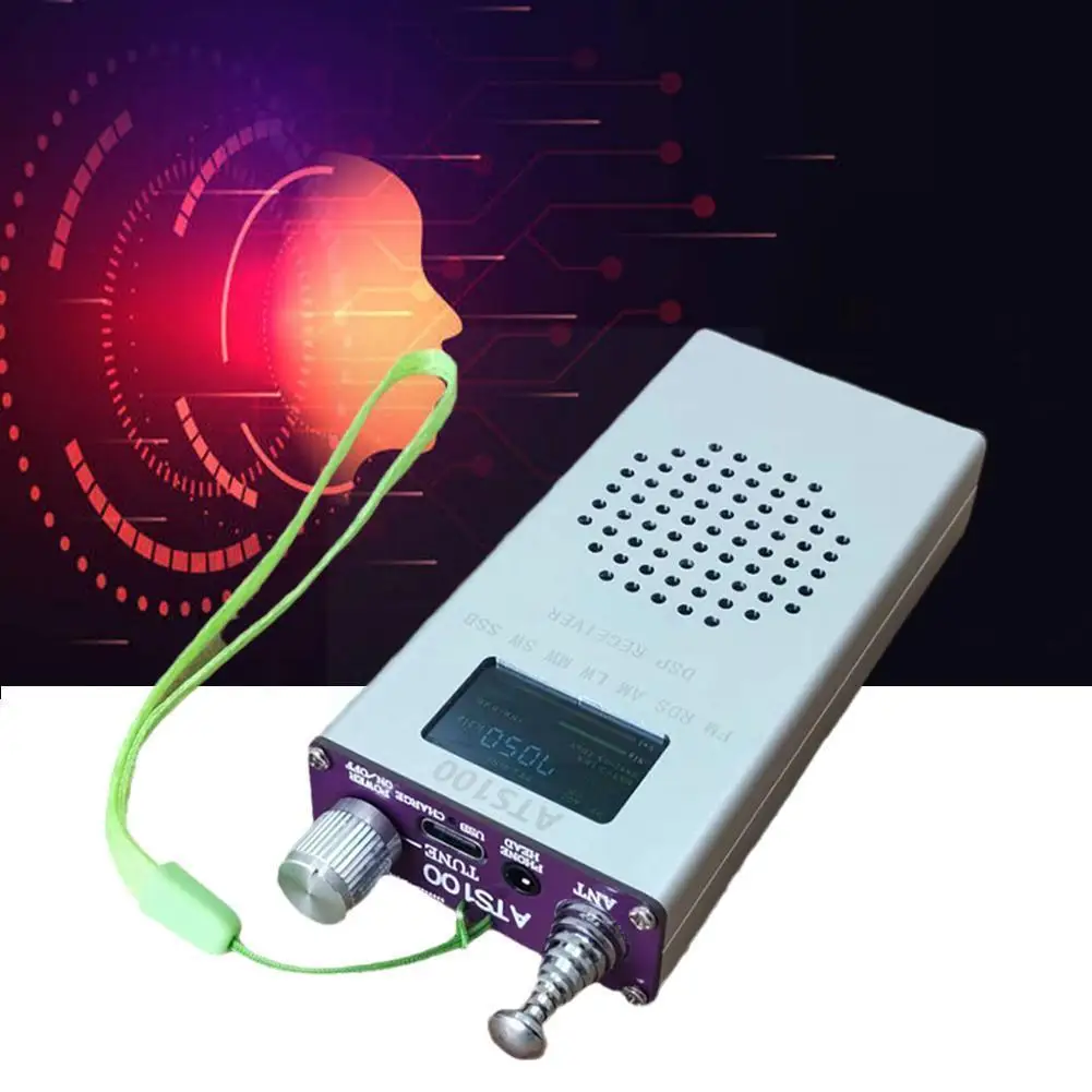 

Приемник Ats100 Dsp, радиоприемник 150k-30mhz 64m-108mhz, электронный кнут, аксессуары, антенна E2x6