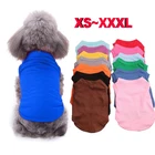 Летняя одежда для домашних животных для маленьких и средних собак, однотонная хлопковая футболка, аксессуары для собак, товары для домашних животных, жилет для кошек, рубашки, одежда для домашних животных