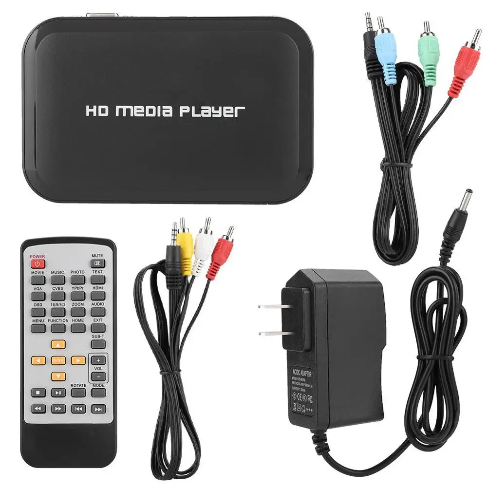 US 1080P мультимедийный плеер Full HD медиаплеер AV VGA HDMI интерфейсы для выставочных залов, отелей, рекламных компаний и т. Д - Цвет: US
