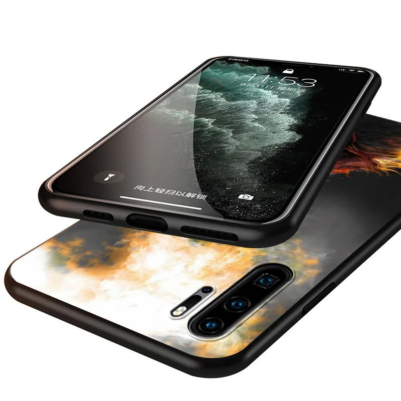 

Animal Wolf Art Black Cover For Huawei P40 P30 P20 P10 P9 P8 Lite E 5G 2017 2019 Pro Plus Phone Case
