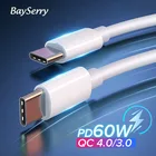 Кабель USB Type-C, 60 Вт, для Samsung S21, S20, Xiaomi Mi 11, Huawei P30 Pro мобильный телефон, белый