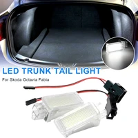 2xled trunk boot lights lamp for skoda octavia fabia superb roomster kodiaq led luggage compartment light