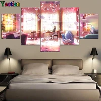 complete kit diamond embroidery 5 piece violet evergarden 5d diy diamond painting full square round drill 5d anime landscape art