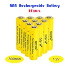 Самые продаваемые в 2021 году AAA 101218 шт 800 мАч, аккумулятор, желтый, никель-металлгидридный аккумулятор, 1,2 В желтый, AAA 3A, 800 мАч