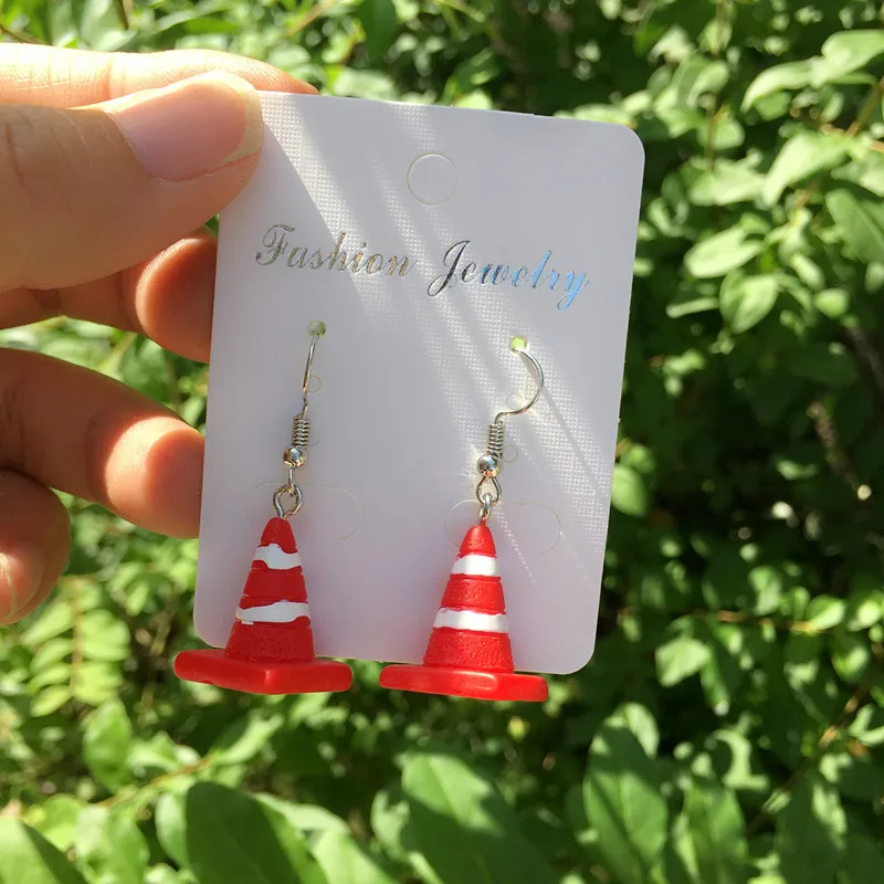 Креативные дорожные конусы из смолы Висячие серьги капли для женщин и девушек