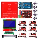 Ramps 1,4 комплект с Mega 2560 r3 + Heatbed MK2B + 12864 ЖК-контроллер + DRV8825 + механический переключатель + кабели для 3D-принтера