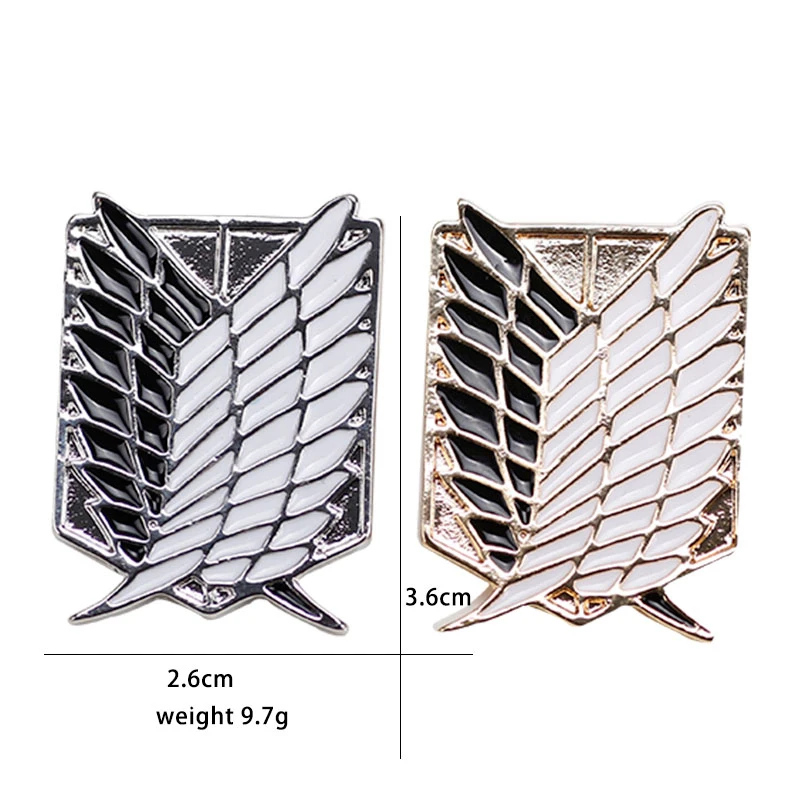 

Attack On Titan Brooch Pin Wings of Liberty Freedom Scout Regiment Legion Survey Recon Corp Eren Badge Anime Jewelry Wholesale