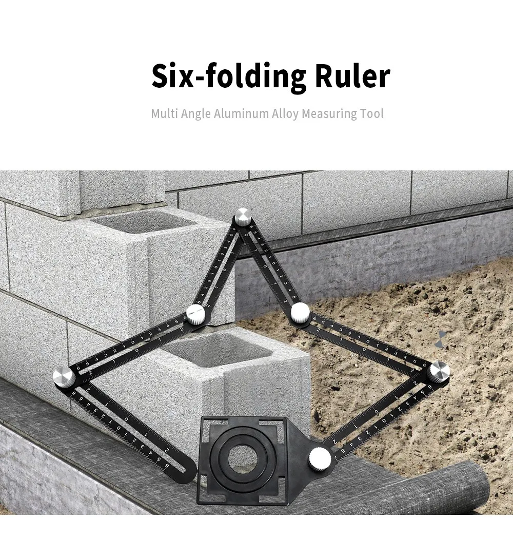 

Six-folding Ruler Multi Angle Aluminum Alloy Measuring Tool