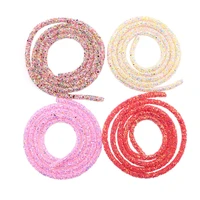 1 yard resin glittering rhinestones rope colorful soft tube cord rope rhinestones trimming for diy party decoration wedding 6mm