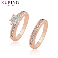 xuping jewelry fashion rose gold color classical charming wedding ring for valentines gift 12814
