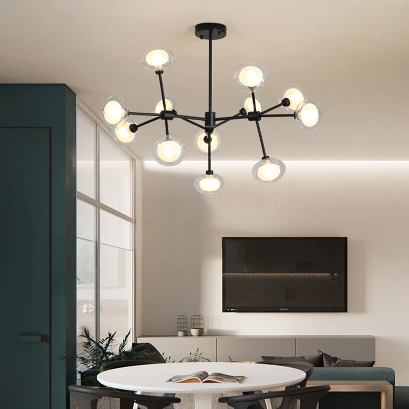 Современная люстра в виде ветки для гостиной Скандинавская лампа с маленьким