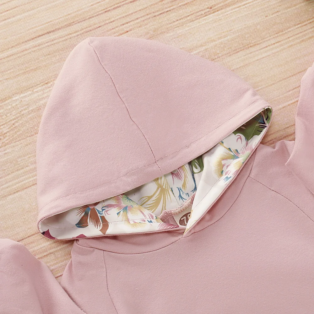 Комплект одежды для маленьких девочек свитшот с цветочным принтом толстовка