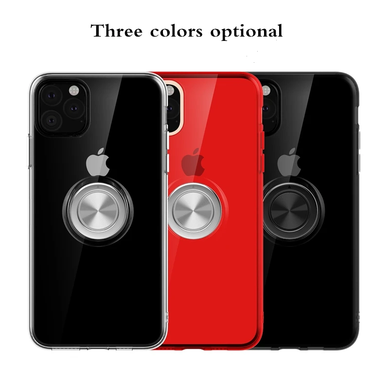 For iPhone 11 Pro Case MAX Soft Silicone Ring Holder Apple max Coques |
