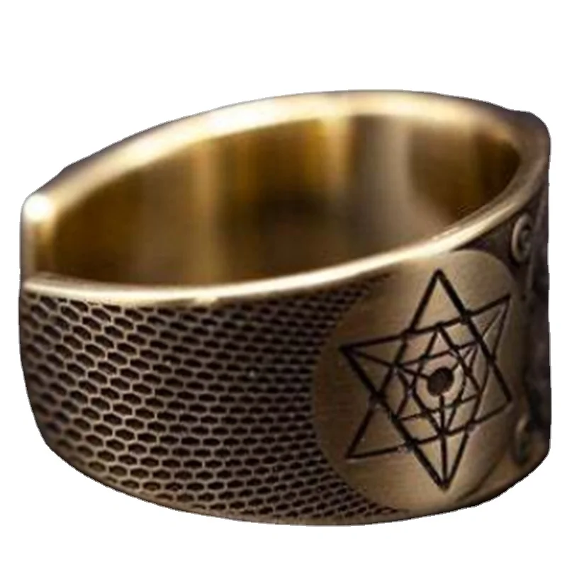 Винтажное кольцо с шестиконечной звездой Angel Metatron Warrior для мужчин и женщин