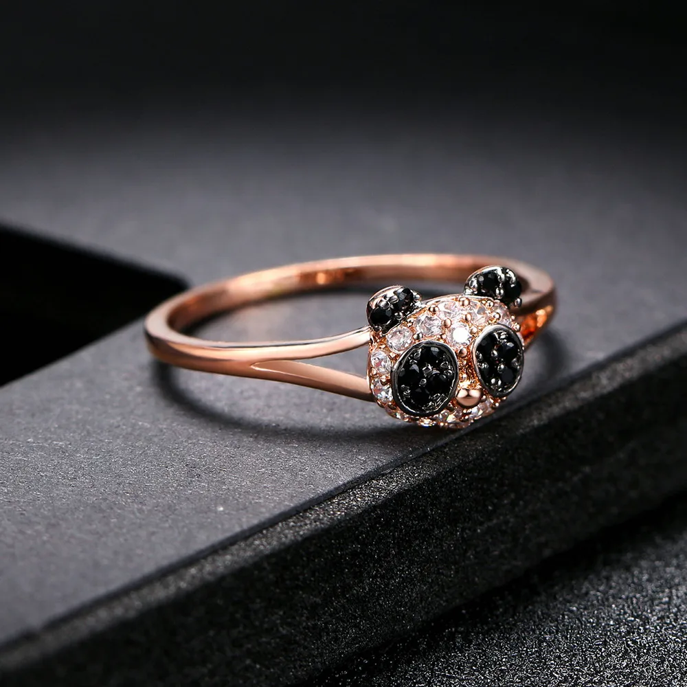 Ювелирные кольца в виде милой панды для девочек и женщин цвета розового