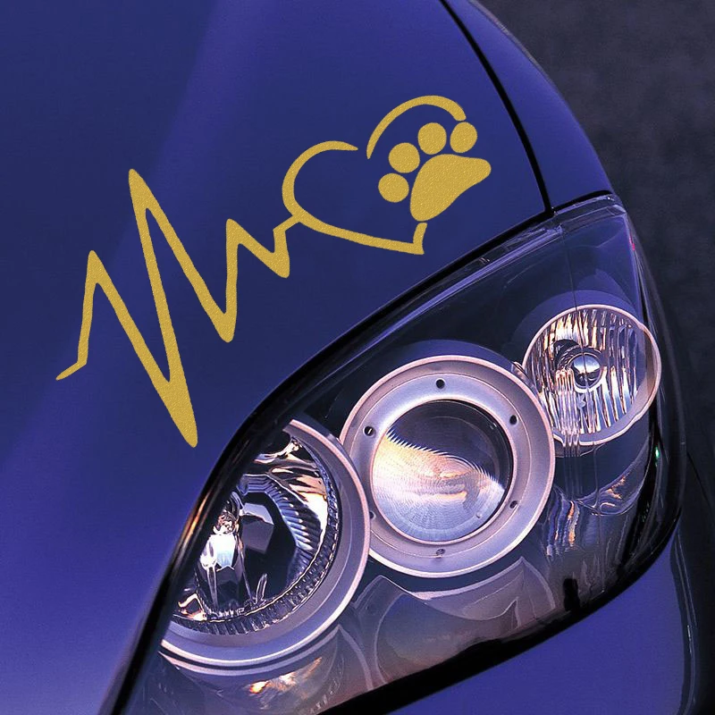 

EmpireYing 3 Sizes 8 Colors Heart Beat Paw Dog Cat Pet Lover Animal Art Car Sticker SUV Bumper Laptop Covers Vinyl Decal Gifts