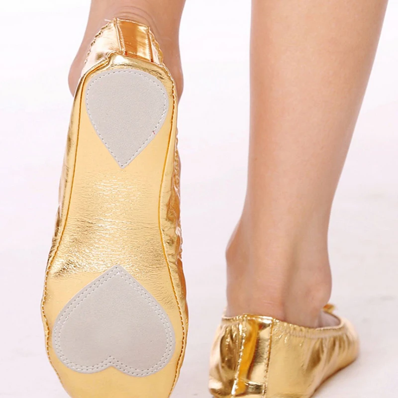 

Golden Flat Ballet Yoga Dance Shoes Portable for Lady Girl Woman B2Cshop