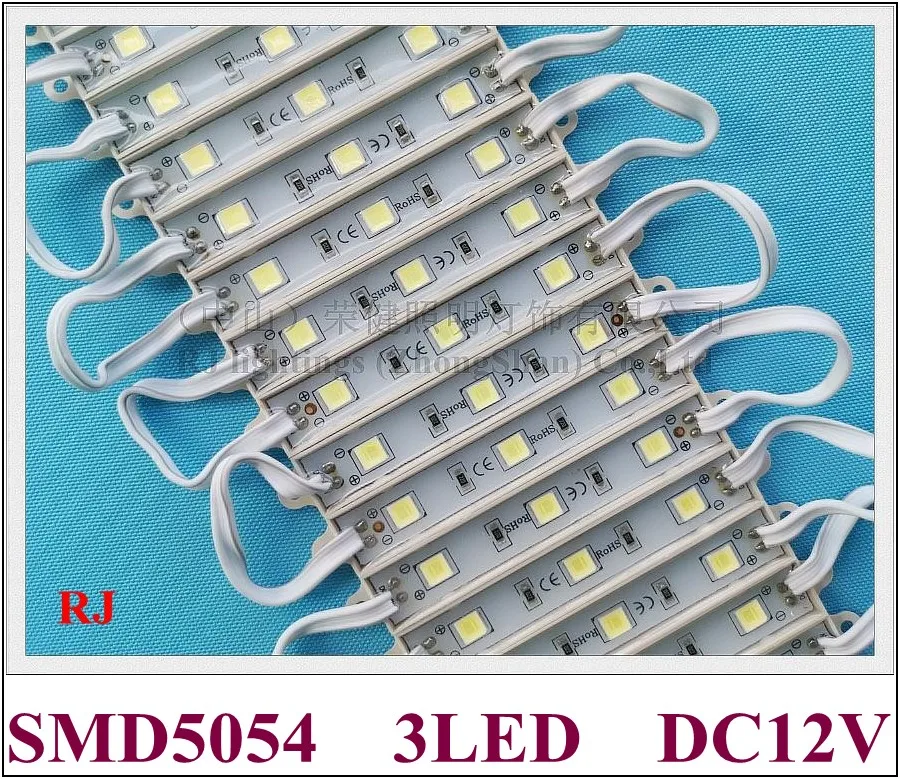 Светодиодный модуль SMD 5054 светодиодный модуль заднего света для знака DC12V 3 светодиодный 1 Вт 120lm IP65 CE 72 мм* 11 мм Яркий