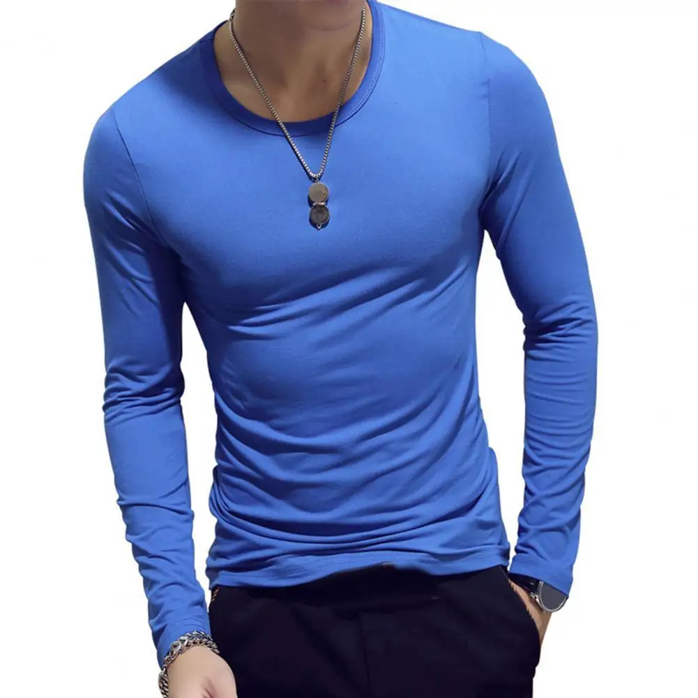 

Hot Sale Men T-shirt Casual O Neck Long Sleeve Slim Sports Top for Outdoor Male Tshirts Pullovers Fashion Slim Basic Top