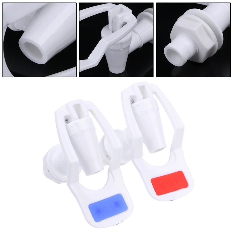 

2 Pcs Water Dispenser Replacement Push Type White Plastic Tap Faucet M2EE