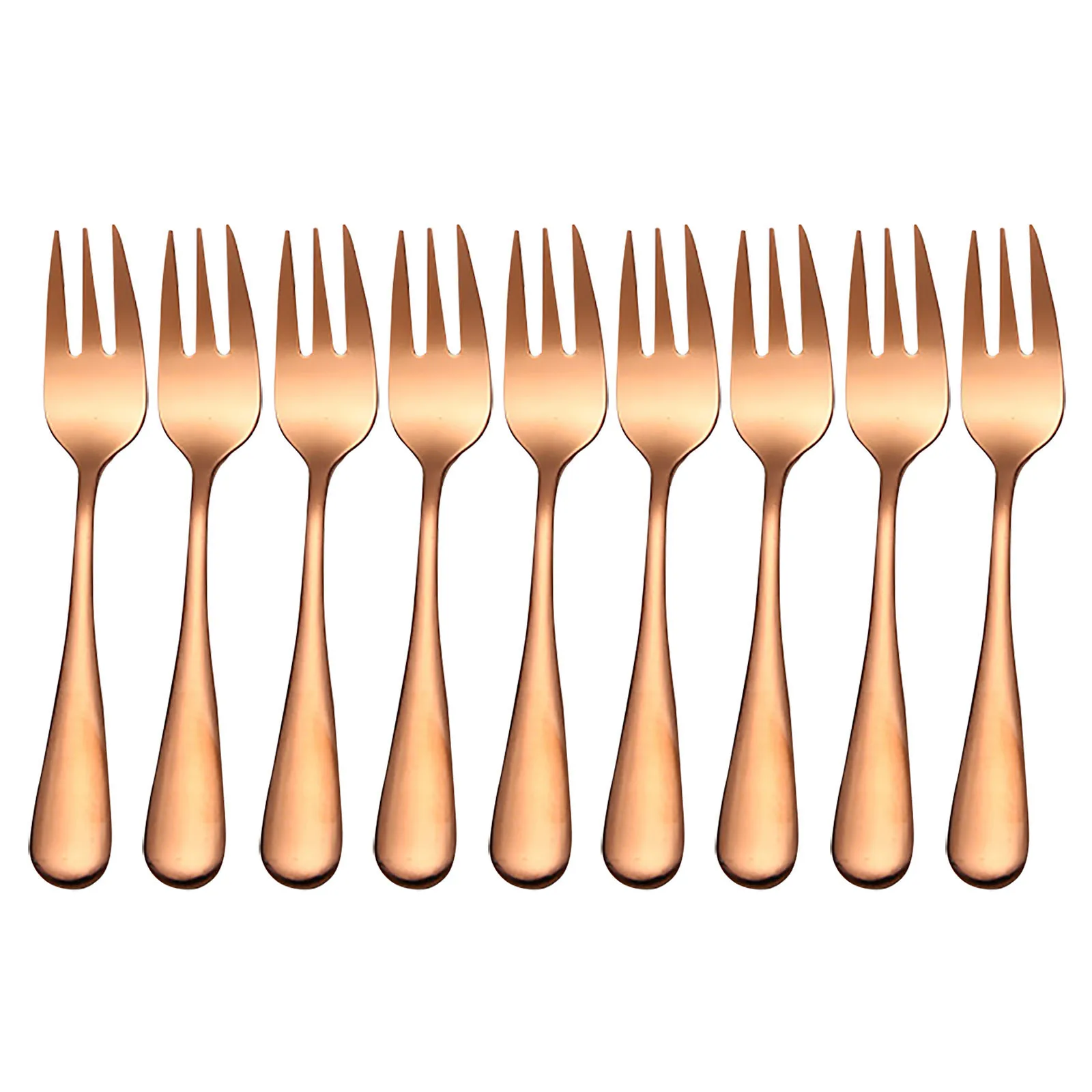 

8Pcs Cake Forks Stainless Steel Dessert Fork Colorful Tea Forks Rainbow Small Fork for Fruit Snack Dinnerware Party Utensils