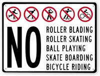 7503 warning signno roller bladingskatingball playingskate boarding or bicycle ridingtin aluminum painting traffic warning
