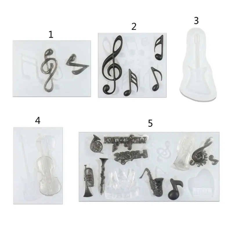 

Musical Note Guitar Lover Jewelry Pendant Music Art Theme Instruments Resin Casting Silicone Mold Jewelry Making Tools