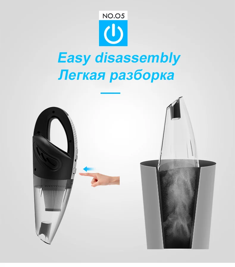 Ручной беспроводной портативный пылесос мощный перезаряжаемый циклонного типа