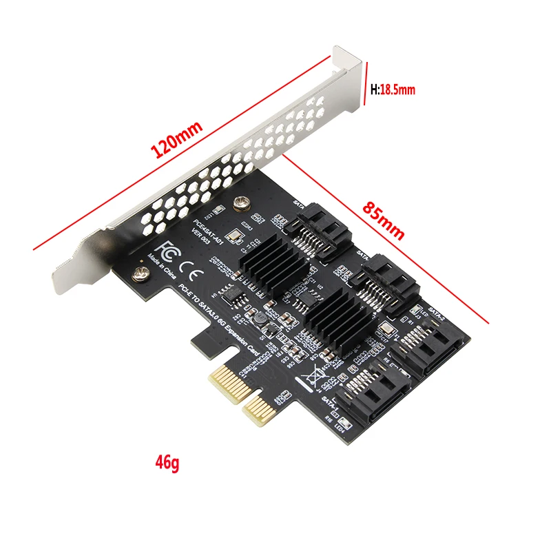 адаптер pci e pcie sata 4 портовый конвер