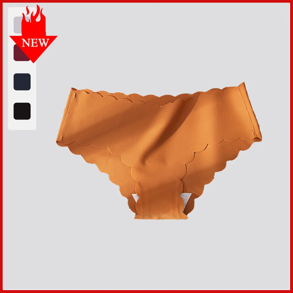 

QIWN Sexy Women Panties Ice Silk Women's lingerie Seamless Underwear Low Waist Women's Underpant Intimates Tempting Briefs Tanga