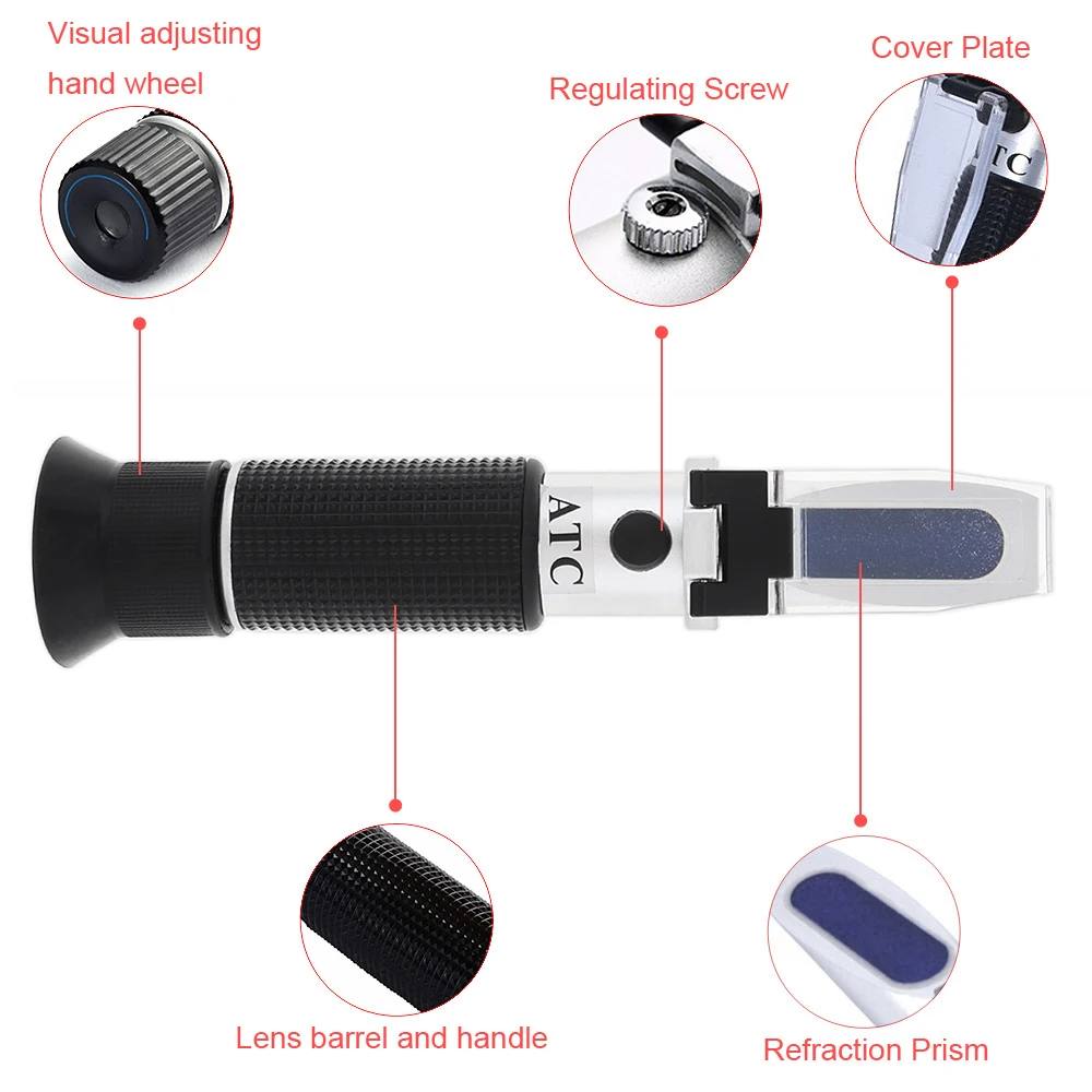 

Handheld 0~28% Salinity Adjustable Salinity Refractometer Food Salinometer with Pipet &Mini Screw Driver Support Manual Focusing