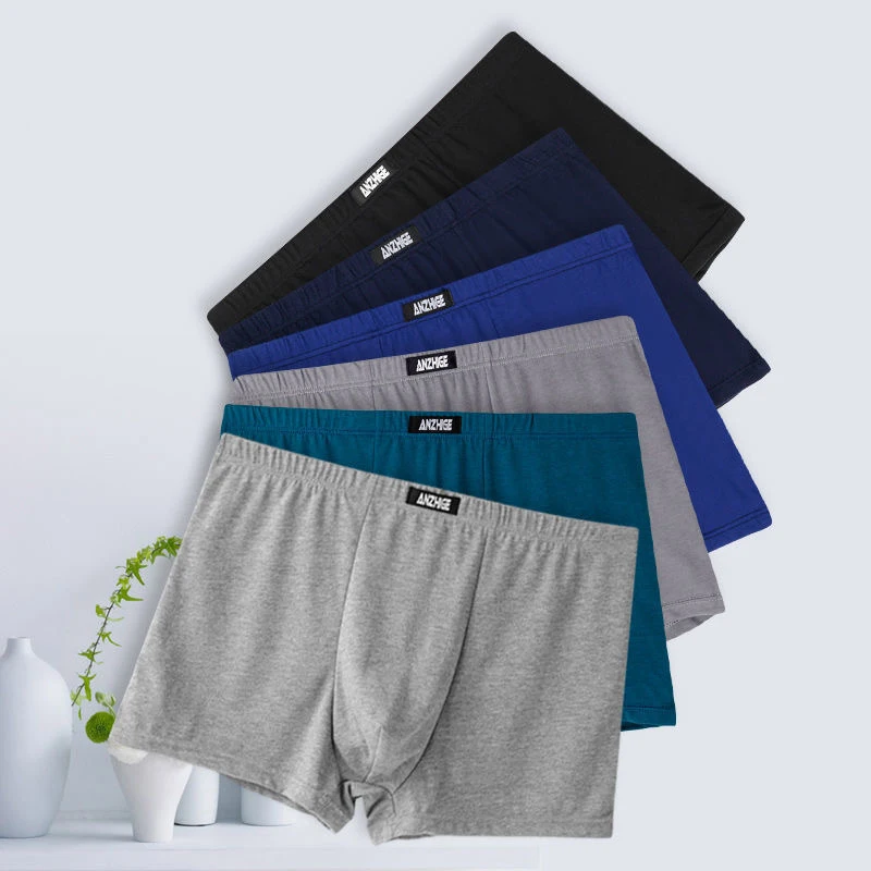6Pcs/Lot Men'S Underwear Shorts Cotton Comfortable Breathable High Waist Older Men'S Loose Large Size Boxer Shorts