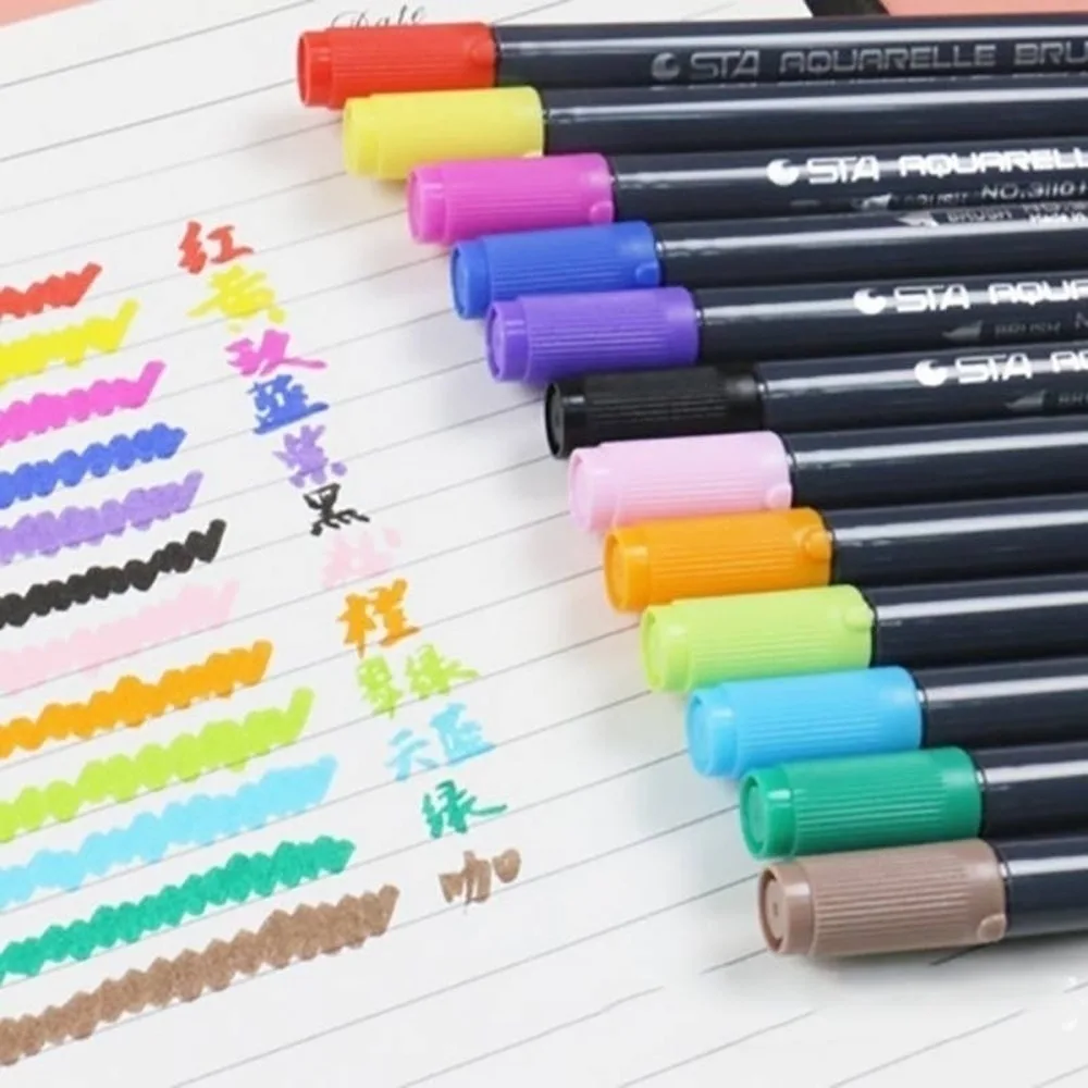 

1/5/12/24/36/48/80 Colors Dual Head Tips Watercolor Brush Marker Pen Set with Fineliner Tip For Drawing Design Marker Supplies