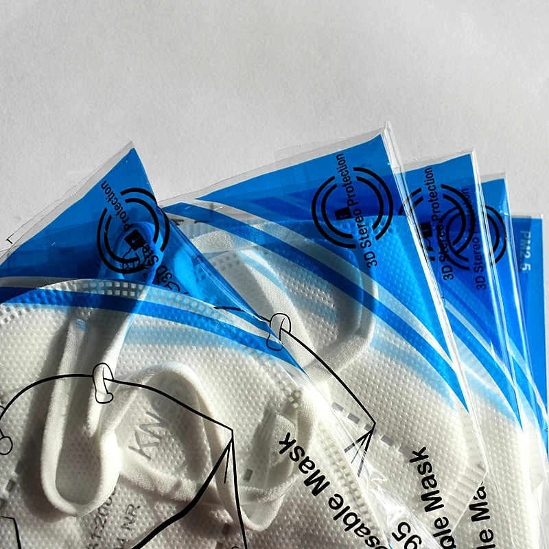 

100 Pieces White Face Mask KN95 Mask Individual KN95 FFP2 Masks Non-Woven Fabric Masks 5 Filter Layers 3D Protective Mascherine