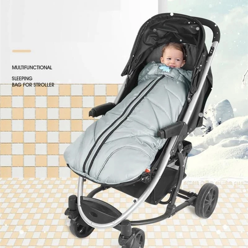 

110*43cm Baby Sleeping Bag Winter Thicken Fleece Warm Anti Kick Stroller Envelope Sleepsack Newborn Infant Wheelchair Footmuff
