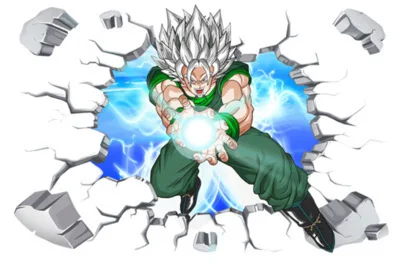 B524 -90x60 Наклейка s Виниловая Наклейка Декор Dragon Ball Z Гоку мультфильм 3D дети аниме разбиться настенное украшение для комнаты мальчик девочка стена - Цвет: B524 -90x60