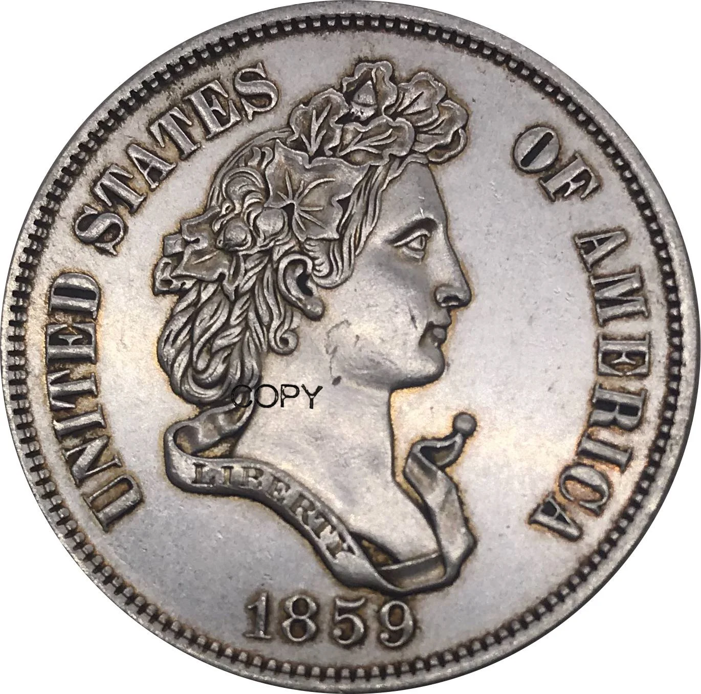 Соединенные Штаты Америки 1859 монета США 50 C половина 1/2 доллара свобода ГОЛОВА